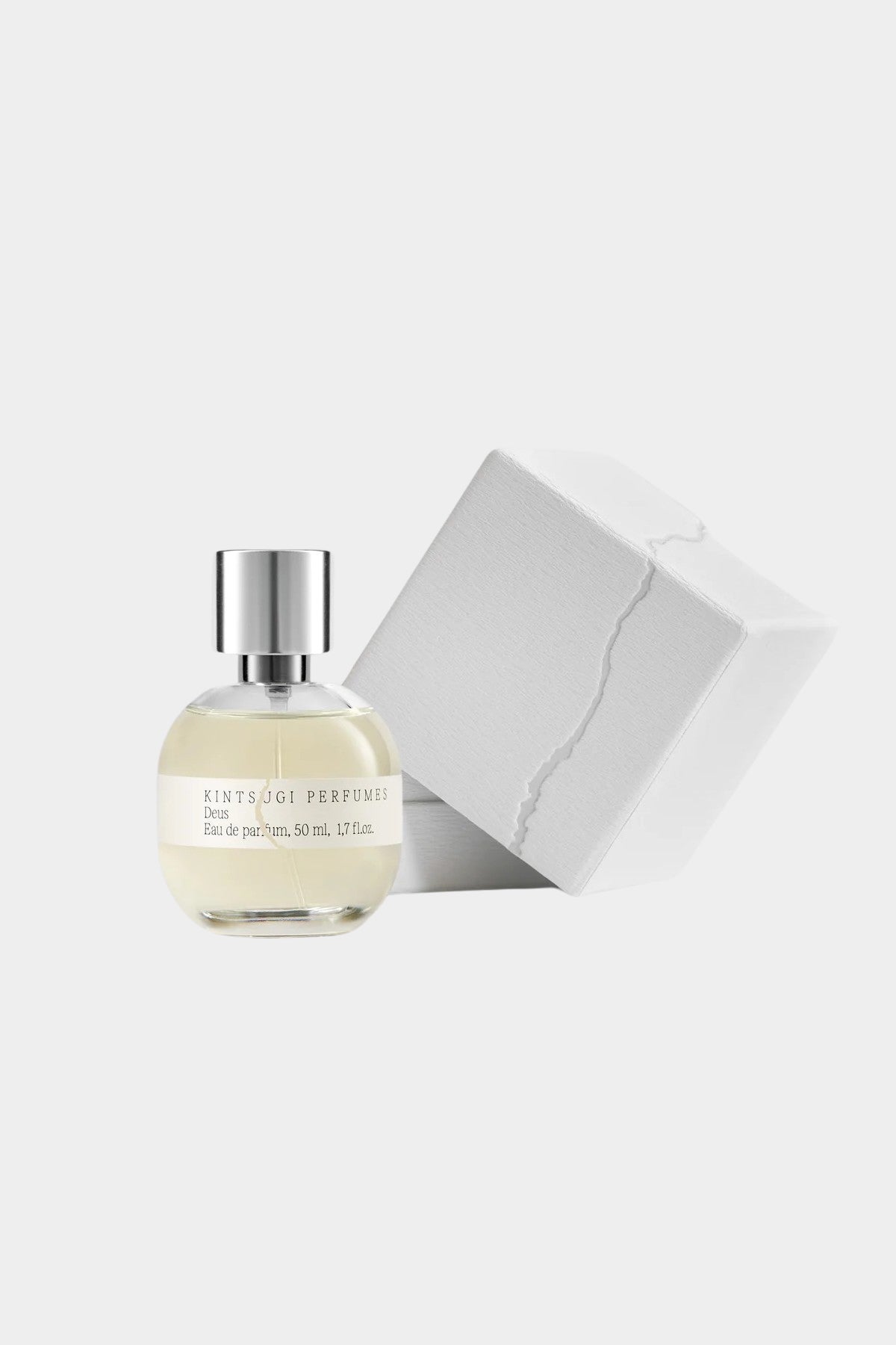 Kintsugi Perfumes Deus Eau de Parfum 50ml glass bottle with silver cap
