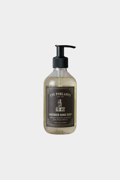 Los Poblanos Lavender Hand Soap 12 oz pump bottle with black label and lavender essential oil at YUCCA Denver