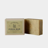 Los Poblanos Piñon Bar Soap with woodsy botanical oils and branded packaging, product image at YUCCA Denver