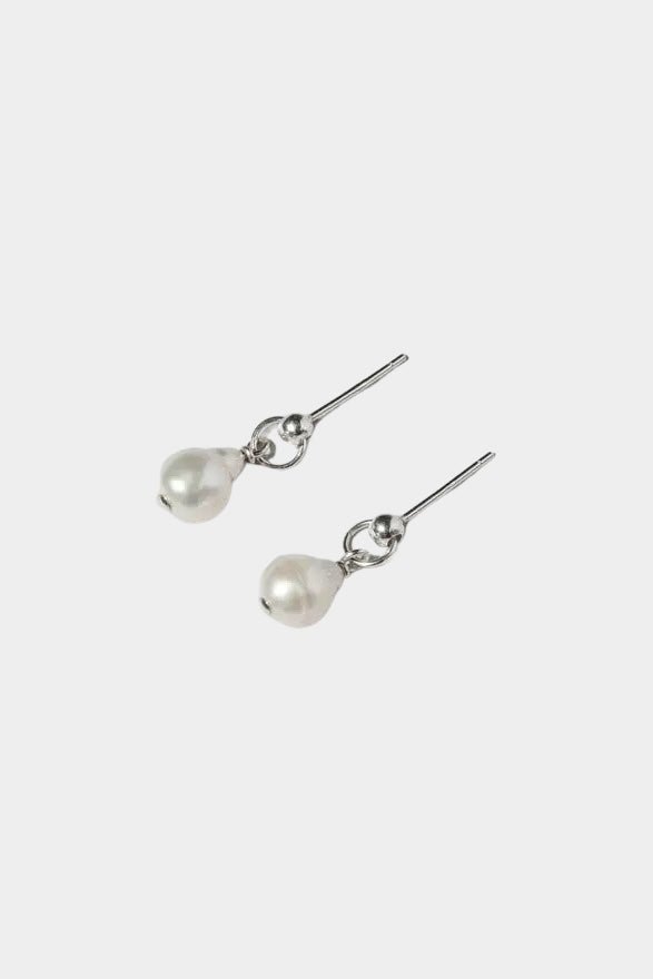 maslo balle pearl drop stud earrings sterling silver pair