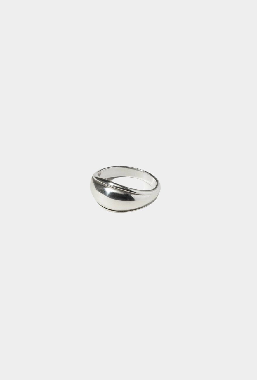 Maslo - Outlined Domed Ring - Sterling Silver - Rings - YUCCA, sculptural artistic jewelry for women, unique jewelry Denver.