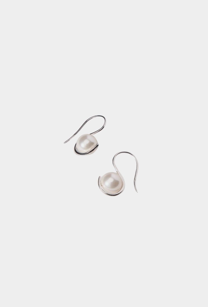 maslo pearl wrap earrings sterling silver pair