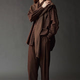 Cropped Barrel Leg Pants, Brown