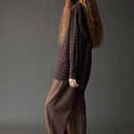 Mijeong Park Oversized Plaid Shirt in brown plaid at SHOP YUCCA, an independent boutique in Denver