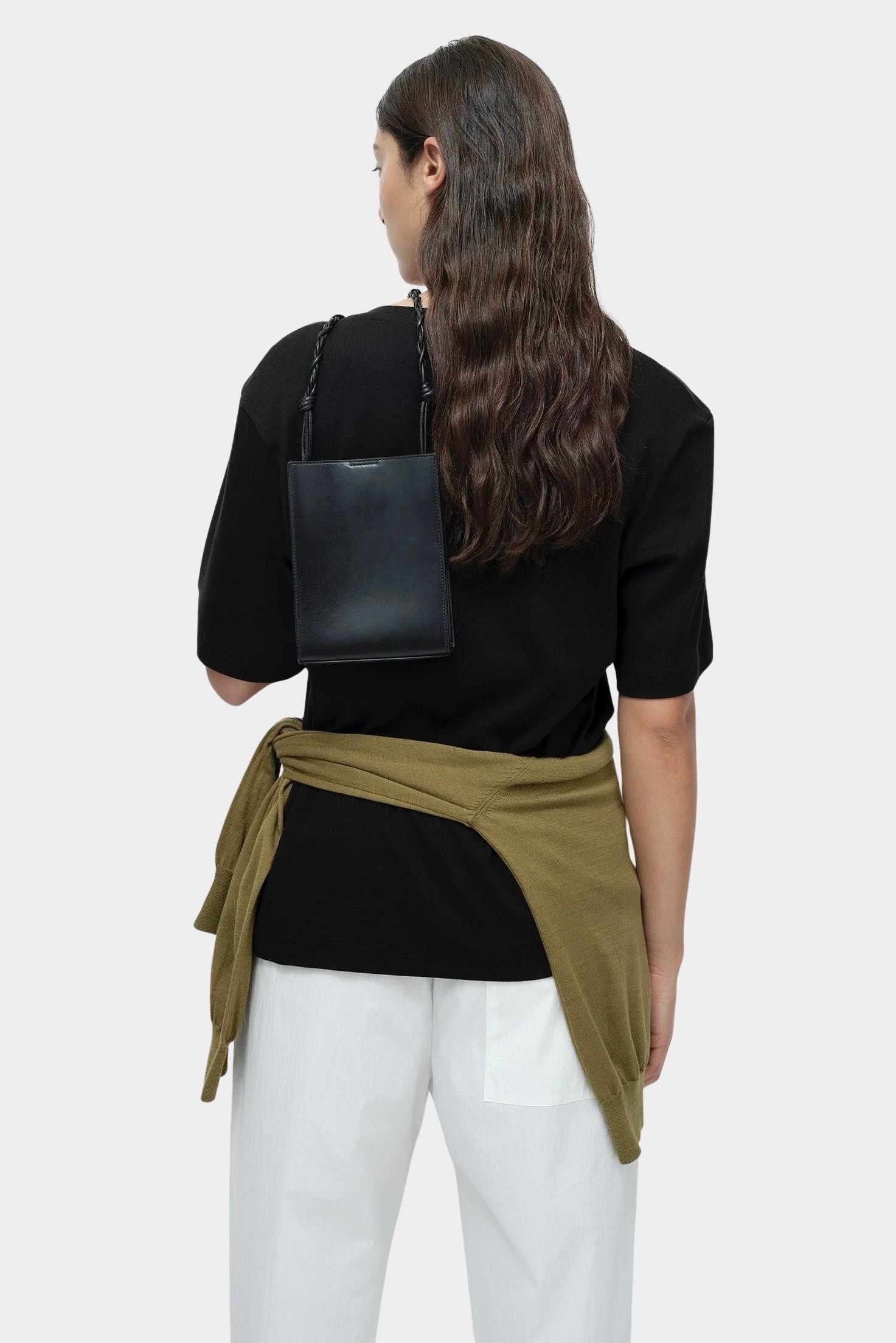 Mijeong Park oversized black cotton t shirt back view relaxed minimalist crewneck womens designer cotton tee