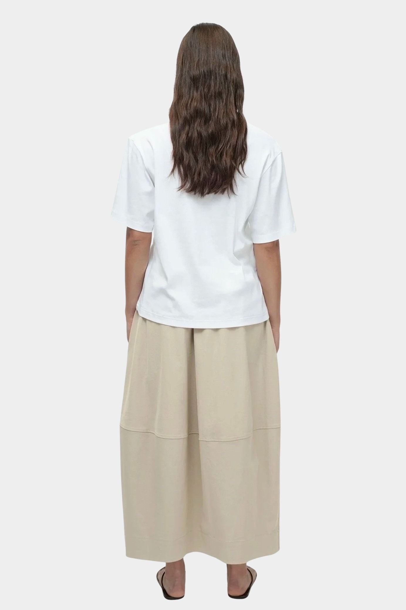 Mijeong Park oversized cotton t-shirt white relaxed crewneck tee back view minimalist cotton t-shirt