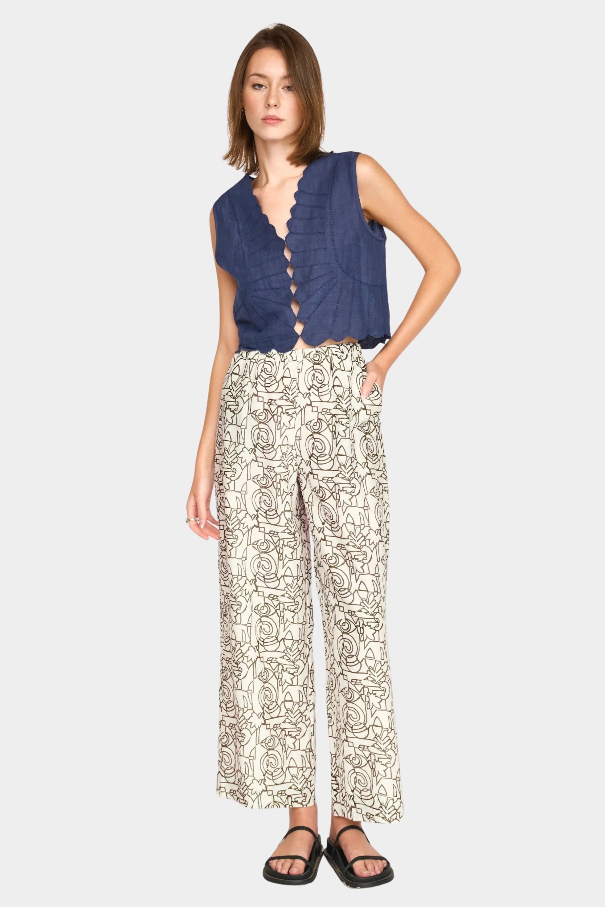 barcelona sunrise top blueberry back view cropped fit shop yucca denver