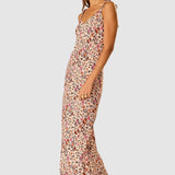 Natalie Martin Dakota Dress Wildflower Spice side profile with adjustable tie straps
