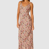 Natalie Martin Dakota Dress Wildflower Spice floral slip dress front view at YUCCA Denver