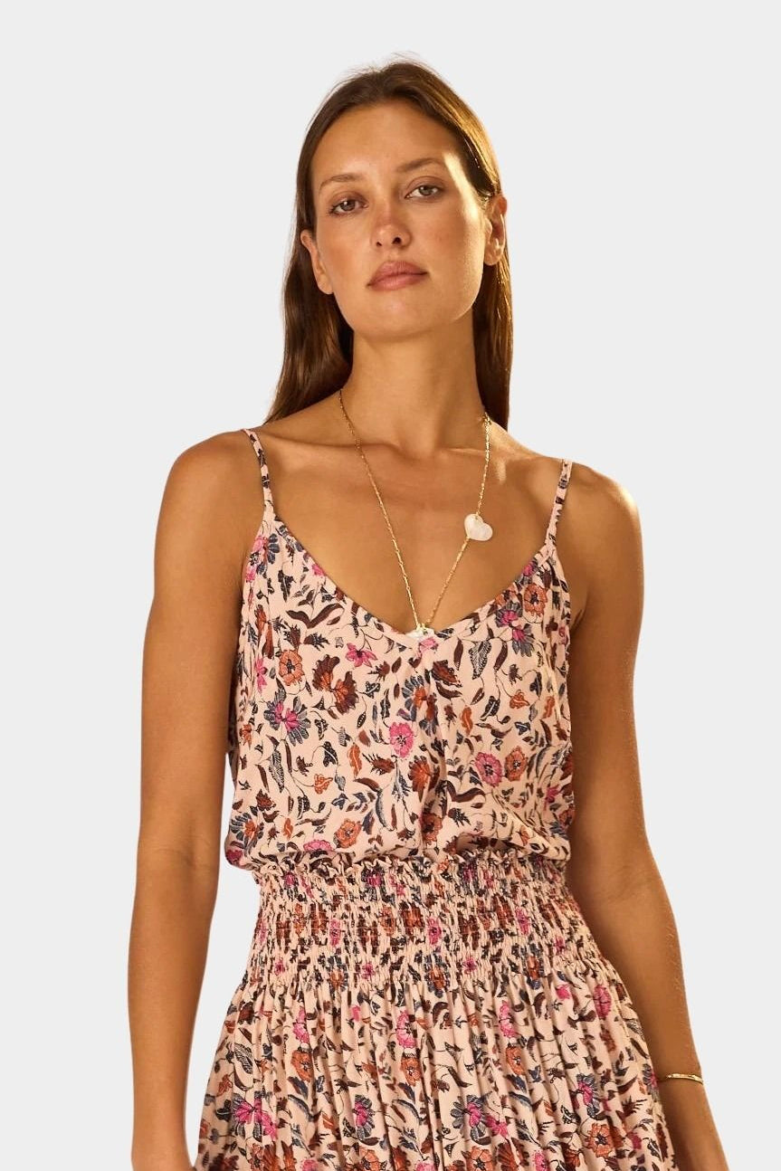 Natalie Martin Heath Cami Wildflower Spice close-up floral camisole neckline detail