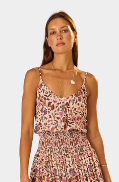 Natalie Martin Heath Cami Wildflower Spice close-up floral camisole neckline detail