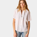 Full-length front view of Natalie Martin Violet Top in White Flat Cotton available at YUCCA Denver boutique in Denver, Colorado
