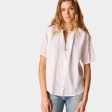 Full-length front view of Natalie Martin Violet Top in White Flat Cotton available at YUCCA Denver boutique in Denver, Colorado