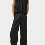 No.6 Anabel Top black dot linen cropped sleeveless top front view
