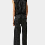 No.6 Anabel Top black dot linen sleeveless cropped top back view