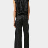 No.6 Anabel Top black dot linen sleeveless cropped top back view