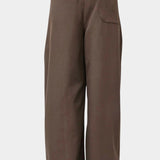 No.6 Holland Pant in Chocolate, back view showing the elasticated waist and single patch pocket