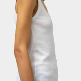 Max Top in White by No.6 everyday cotton tank top with scoop neckline and clean minimalist styling