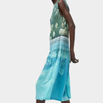 No.6 Tierney Dress Bellport Blue side view sleeveless floral pleated midi dress