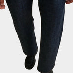 Rachel Comey Barla Mule Black top view showing rounded leather upper and open heel