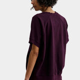 Rachel Comey Billi Sweatshirt Plum back view showing raglan construction