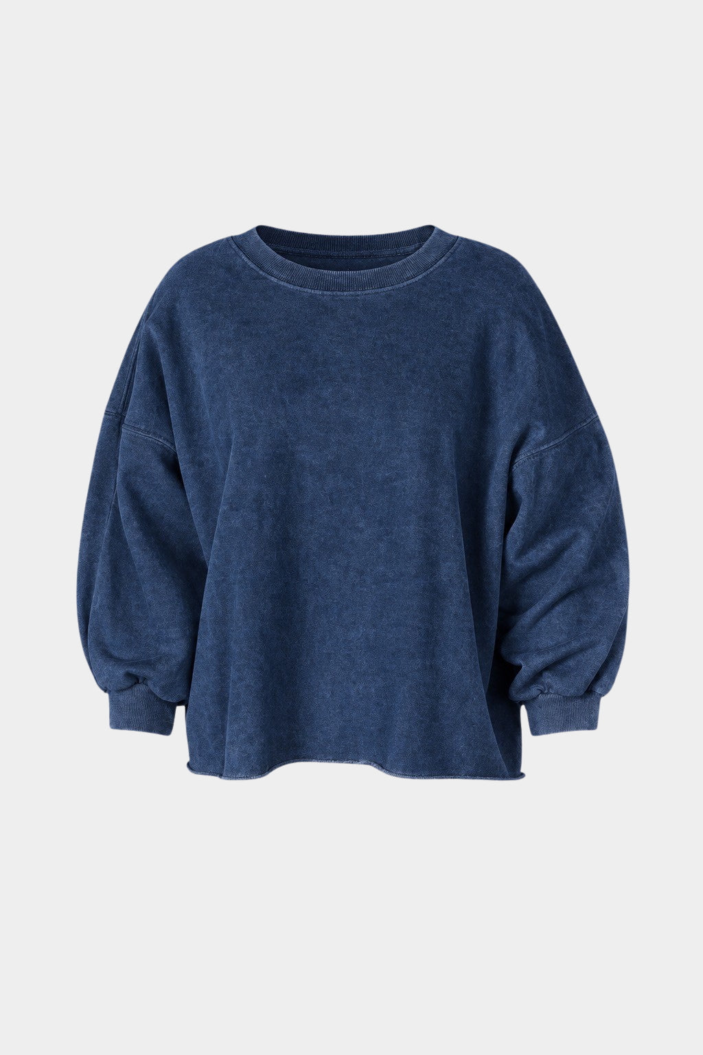 Rachel Comey Fond Sweatshirt in Indigo with oversized fit, balloon sleeves and washed finish at YUCCA Denver.