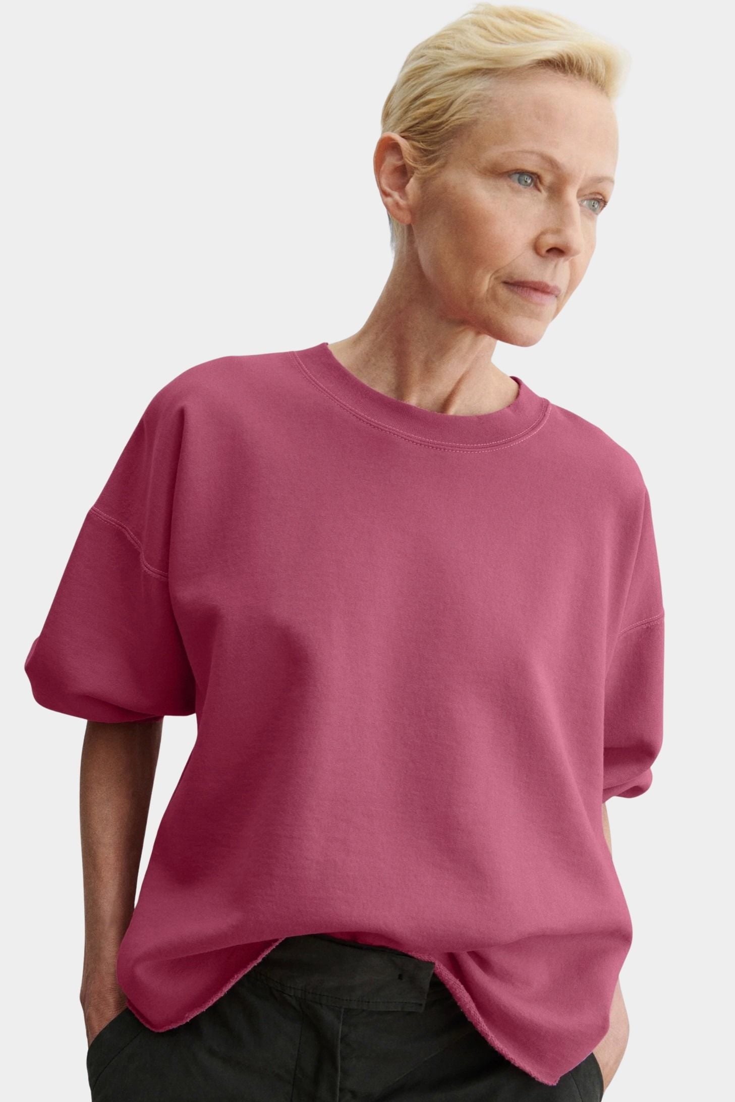 Rachel Comey Fond sweatshirt rose cotton crewneck relaxed fit drop shoulders