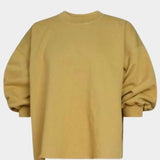 Rachel Comey Fond sweatshirt in tapenade cotton with relaxed fit, drop shoulders, and long sleeves with gathered cuffs, flat lay