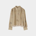 Rodebjer Taylor plissé cropped shirt duchess full front view