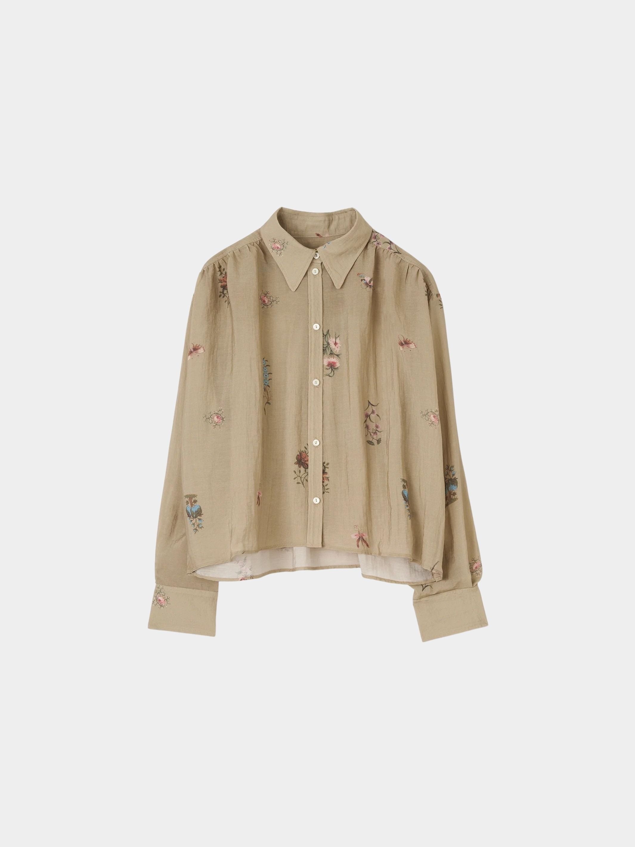 Rodebjer Taylor plissé cropped shirt duchess full front view