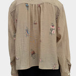 Rodebjer Taylor plissé cropped shirt duchess floral back view