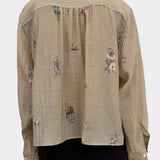 Rodebjer Taylor plissé cropped shirt duchess floral back view