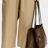 Narrow Oval Relaxed Tote, Cognac