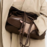 Narrow Oval Relaxed Tote, Cognac