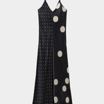 Silk Laundry two tone polka dot silk midi dress front view