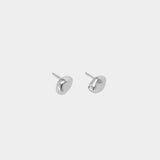 Bean Stud Earrings Sterling Silver Wolf Circus product flat lay sterling silver stud earrings pair
