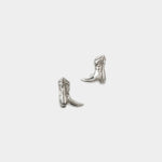 Cowboy Boot Charm Studs Silver Wolf Circus sterling silver cowboy boot stud earrings product flat lay