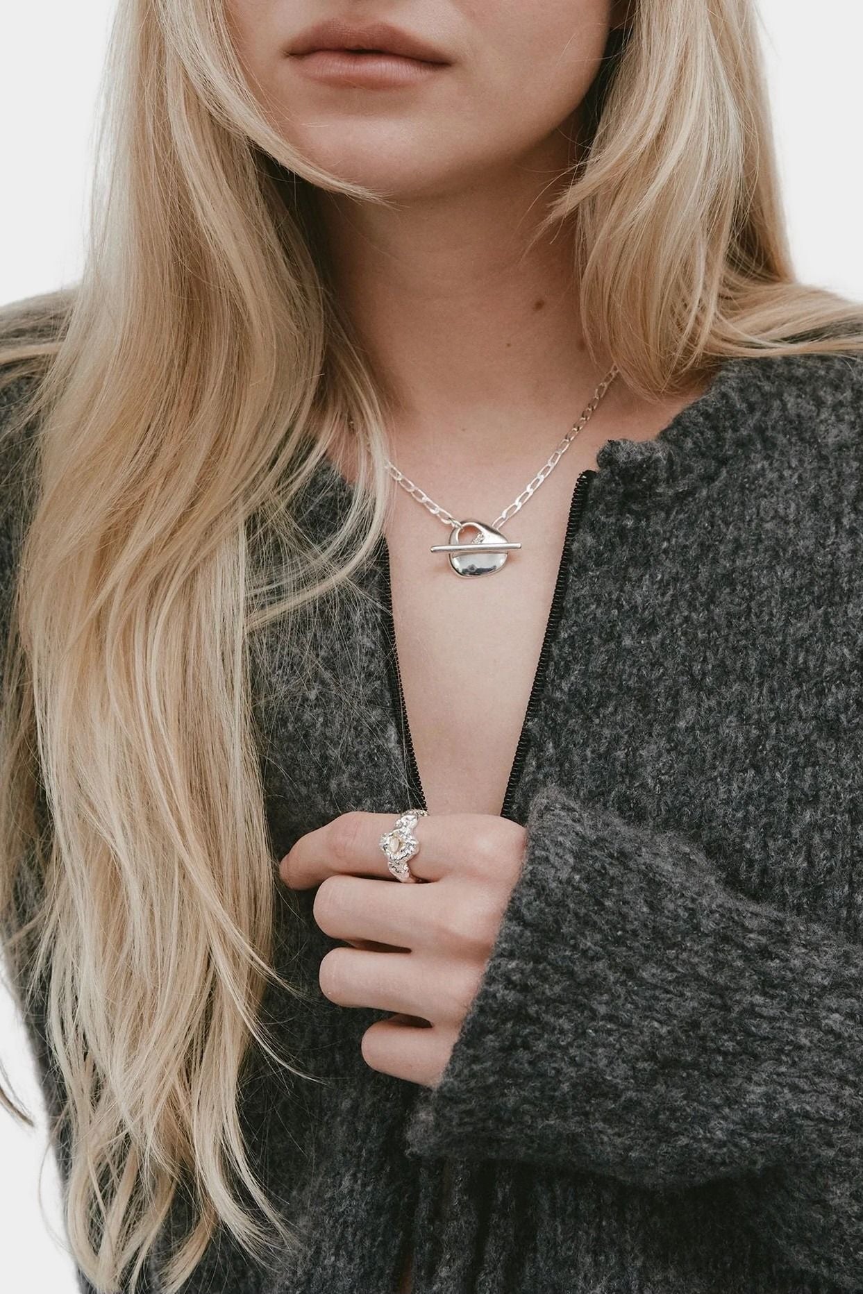 Wolf Circus Kaia necklace sterling silver worn at collarbone layered styling