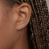 WWAKE - Stick Wisp Earring - YUCCA, minimalist fine jewelry, understated everyday jewelry, modern fine jewelry Denver.
