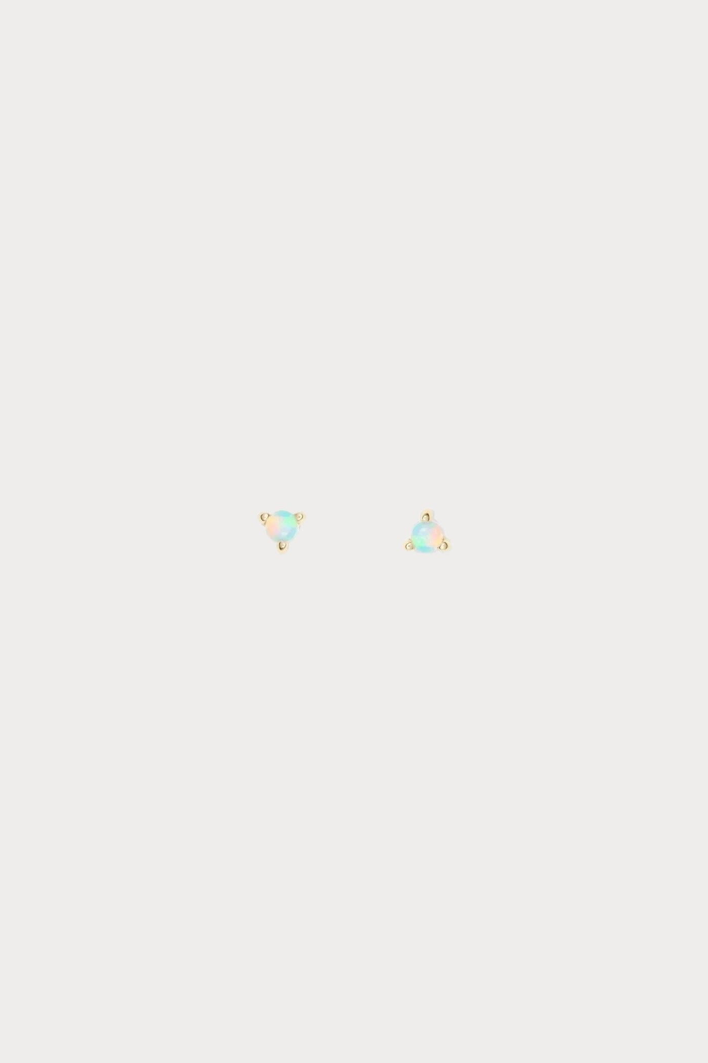 WWAKE - Small Opal Stud - Earrings - YUCCA, modern fine jewelry Denver, ethical fine jewelry, minimalist fine jewelry.