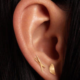 WWAKE - Smudge Wisp Earring - Earrings - YUCCA, Smudge Wisp Earring, minimalist fine jewelry, understated everyday jewelry.